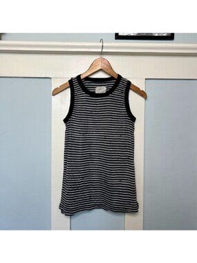 Current/Elliott Black & White Striped Tank Top Sleeveless Relaxed Fit Size 0